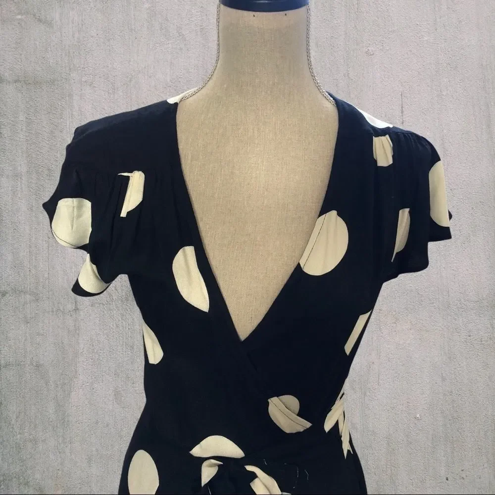 Allison Black with White Polka Dot Wrap Dress_4